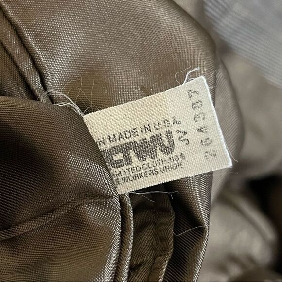 Vintage 80s-90s Bill Blass for Strawbridge & Clothier 2-Button Sport Coat Taupe - Picture 5 of 6